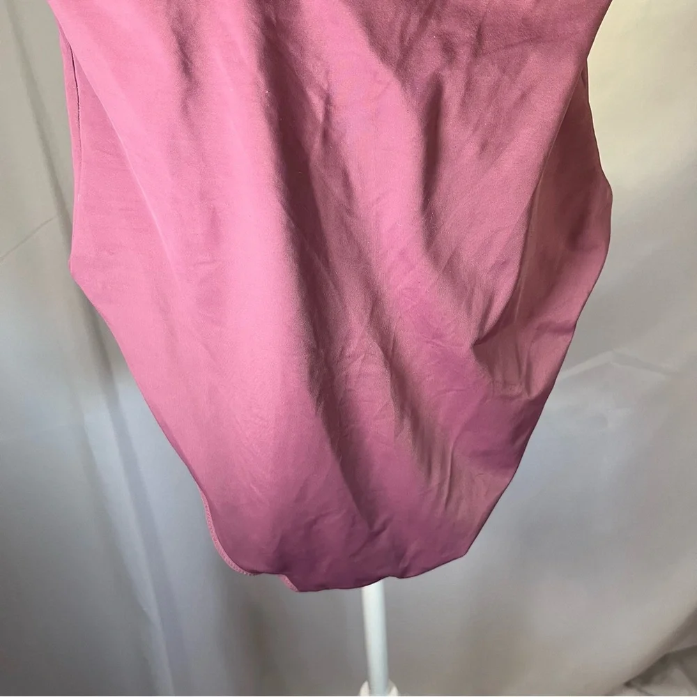 Andie The Luzon‎ One-Piece Halter Swimsuit Cactus Flower Purple Mauve Size L